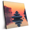 Led Wandbild Zen Steine Sonnenuntergang Quadrat Produktvorschau Seitlich