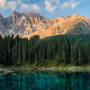Textil Ersatzdruck Bergsee Im Wald Quadrat Zoom
