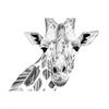 Textil Ersatzdruck Bleistiftzeichnung Giraffe Querformat Motivvorschau