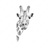 Textil Ersatzdruck Bleistiftzeichnung Giraffe Schmal Motivvorschau