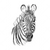 Textil Ersatzdruck Bleistiftzeichnung Zebra Hochformat Motivvorschau
