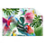 Textil Ersatzdruck Blumen Papageien Aquarell Querformat Produktvorschau Frontal
