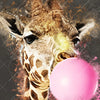 Textil Ersatzdruck Bubble Gum Giraffe Querformat Zoom