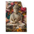 Textil Ersatzdruck Buddha In Farbenfrohen Blumen Hochformat Produktvorschau Frontal
