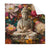 Textil Ersatzdruck Buddha In Farbenfrohen Blumen Quadrat Produktvorschau Frontal