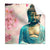 Textil Ersatzdruck Buddha Statue Mit Kirschblueten Quadrat Produktvorschau Frontal