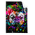 Textil Ersatzdruck Bunte Bulldogge Schwarz Hochformat Produktvorschau Frontal