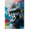 Textil Ersatzdruck Bunter Gorilla Mit Farbspritzern Hochformat Motivvorschau