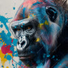 Textil Ersatzdruck Bunter Gorilla Mit Farbspritzern Quadrat Motivvorschau