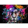 Textil Ersatzdruck Bunter Tiger Schwarz Querformat Motivvorschau