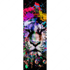 Textil Ersatzdruck Bunter Tiger Schwarz Schmal Motivvorschau