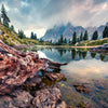 Textil Ersatzdruck Dramatischer Morgenblick Am See Quadrat Motivvorschau
