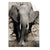 Textil Ersatzdruck Elefant Bricht Durch Mauer Hochformat Produktvorschau Frontal
