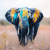Textil Ersatzdruck Elefant Farben Der Wildnis Quadrat Motivvorschau