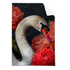 Textil Ersatzdruck Eleganter Schwan Mit Blumen Hochformat Produktvorschau Frontal