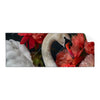 Textil Ersatzdruck Eleganter Schwan Mit Blumen Panorama Produktvorschau Frontal