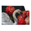 Textil Ersatzdruck Eleganter Schwan Mit Blumen Querformat Produktvorschau Frontal