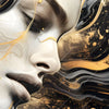 Textil Ersatzdruck Elegantes Gold Schwarzes Portraet Querformat Zoom