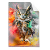 Textil Ersatzdruck Farbenexplosion Mit Eule Hochformat Produktvorschau Frontal