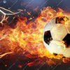 Textil Ersatzdruck Feuriger Fussball Panorama Zoom