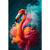 Textil Ersatzdruck Flamingo In Bunter Rauchwolke Hochformat Motivvorschau