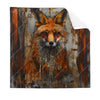 Textil Ersatzdruck Fuchs Grunge Stil Quadrat Produktvorschau Frontal