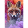 Textil Ersatzdruck Fuchs In Farbnebel Hochformat Motivvorschau