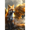 Textil Ersatzdruck Fuchs Mit Goldenen Fluegeln Hochformat Motivvorschau