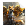 Textil Ersatzdruck Fuchs Mit Goldenen Fluegeln Quadrat Produktvorschau Frontal