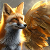Textil Ersatzdruck Fuchs Mit Goldenen Fluegeln Schmal Zoom