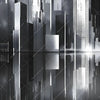 Textil Ersatzdruck Futuristische Skyline Panorama Zoom