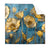 Textil Ersatzdruck Goldene Blumen Auf Blau Quadrat Produktvorschau Frontal
