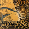 Textil Ersatzdruck Goldener Leopard Imposanter Jaeger Hochformat Zoom