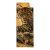 Textil Ersatzdruck Goldener Leopard Imposanter Jaeger Schmal Produktvorschau Frontal