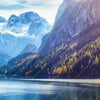 Textil Ersatzdruck Idyllischer Bergsee Im Gebirge Querformat Zoom