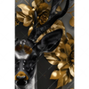 Textil Ersatzdruck Junger Hirsch Und Goldblumen Hochformat Motivvorschau