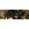 Textil Ersatzdruck Junger Hirsch Und Goldblumen Panorama Motivvorschau