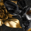 Textil Ersatzdruck Junger Hirsch Und Goldblumen Quadrat Zoom