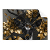 Textil Ersatzdruck Junger Hirsch Und Goldblumen Querformat Produktvorschau Frontal
