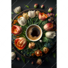 Textil Ersatzdruck Kaffee Inmitten Wunderschoener Blumen Hochformat Motivvorschau