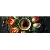 Textil Ersatzdruck Kaffee Inmitten Wunderschoener Blumen Panorama Motivvorschau