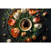 Textil Ersatzdruck Kaffee Inmitten Wunderschoener Blumen Querformat Motivvorschau