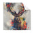 Textil Ersatzdruck Kreativer Hirsch Mit Farbspritzern Quadrat Produktvorschau Frontal