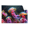 Textil Ersatzdruck Leuchtende Quallen Unter Wasser Querformat Produktvorschau Frontal