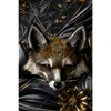 Textil Ersatzdruck Luxurioeser Fuchs Mit Blumen Hochformat Motivvorschau
