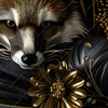 Textil Ersatzdruck Luxurioeser Fuchs Mit Blumen Quadrat Zoom