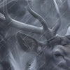 Textil Ersatzdruck Mystischer Hirsch Im Nebel Panorama Zoom