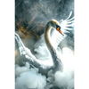Textil Ersatzdruck Mystischer Schwan Im Nebel Hochformat Motivvorschau