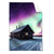 Textil Ersatzdruck Nordlichter Ueber Einem Holzhaus Hochformat Produktvorschau Frontal