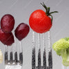 Textil Ersatzdruck Obst Gemuese Auf Gabeln Schmal Zoom